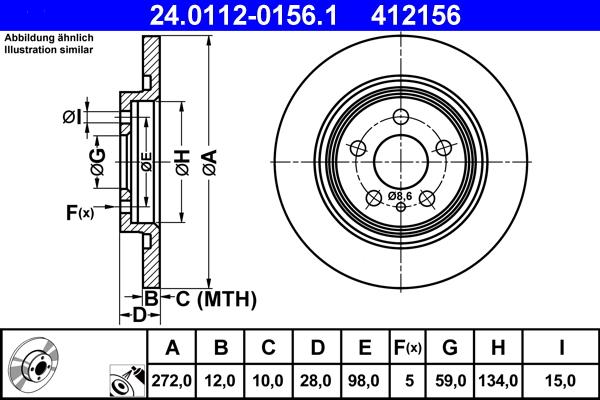 ATE 24.0112-0156.1 - Disque de frein cwaw.fr