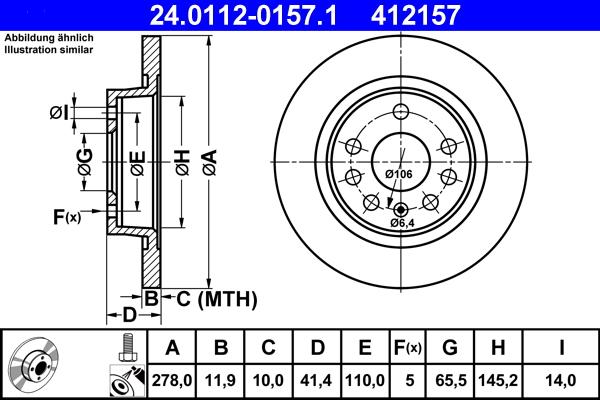 ATE 24.0112-0157.1 - Disque de frein cwaw.fr