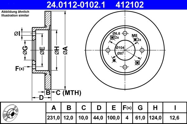 ATE 24.0112-0102.1 - Disque de frein cwaw.fr