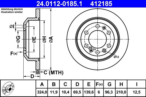 ATE 24.0112-0185.1 - Disque de frein cwaw.fr