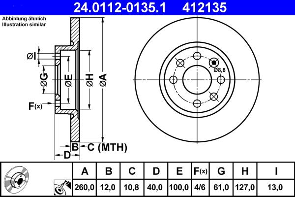 ATE 24.0112-0135.1 - Disque de frein cwaw.fr