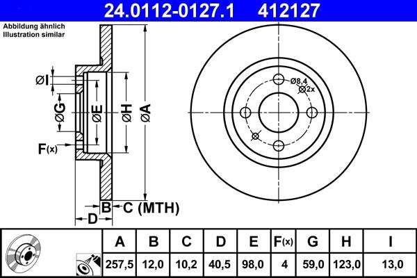 ATE 24.0112-0127.1 - Disque de frein cwaw.fr