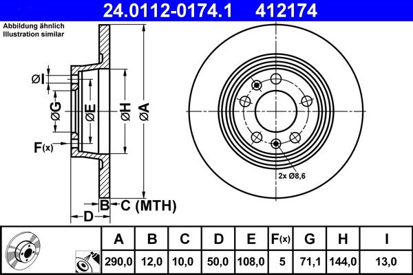 ATE 24.0112-0174.1 - Disque de frein cwaw.fr