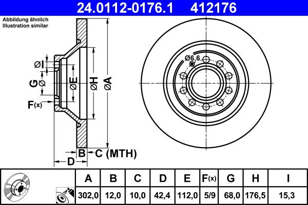 ATE 24.0112-0176.1 - Disque de frein cwaw.fr