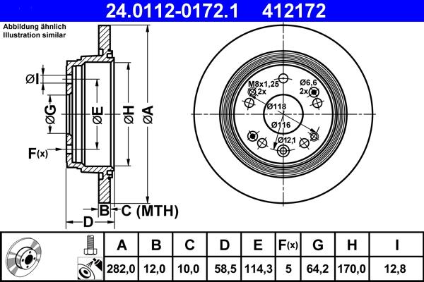 ATE 24.0112-0172.1 - Disque de frein cwaw.fr