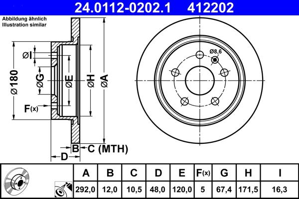 ATE 24.0112-0202.1 - Disque de frein cwaw.fr