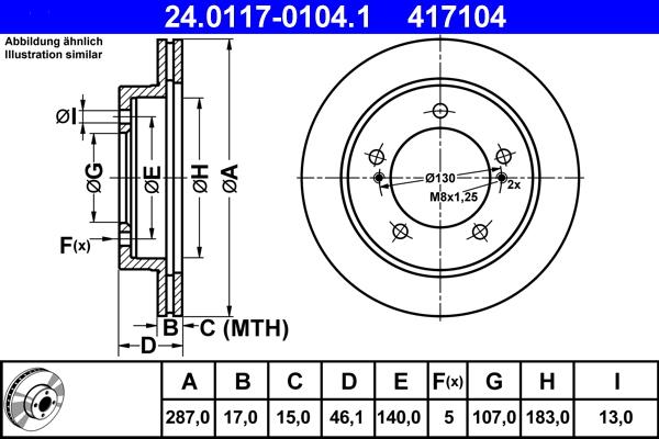 ATE 24.0117-0104.1 - Disque de frein cwaw.fr