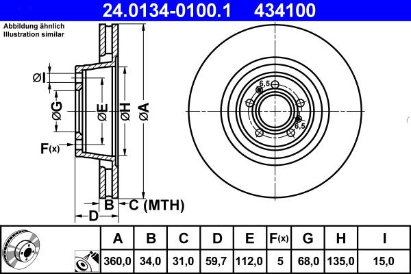 ATE 24.0134-0100.1 - Disque de frein cwaw.fr