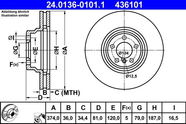 ATE 24.0136-0101.1 - Disque de frein cwaw.fr