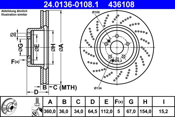 ATE 24.0136-0108.1 - Disque de frein cwaw.fr