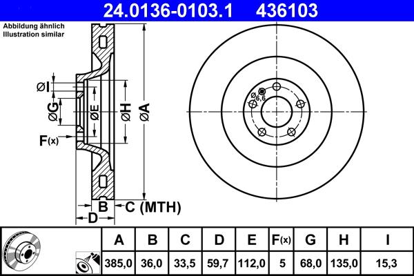 ATE 24.0136-0103.1 - Disque de frein cwaw.fr