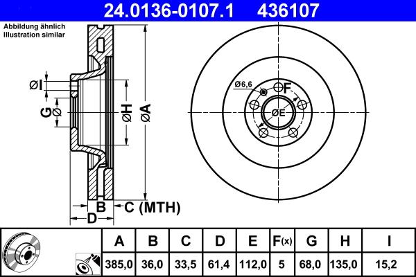 ATE 24.0136-0107.1 - Disque de frein cwaw.fr