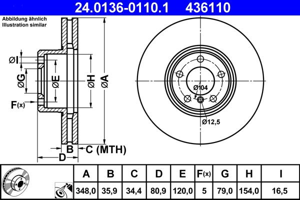 ATE 24.0136-0110.1 - Disque de frein cwaw.fr