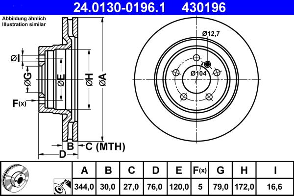 ATE 24.0130-0196.1 - Disque de frein cwaw.fr