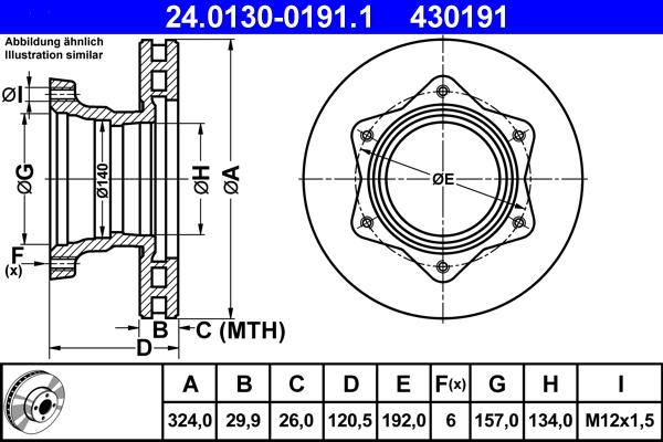 ATE 24.0130-0191.1 - Disque de frein cwaw.fr