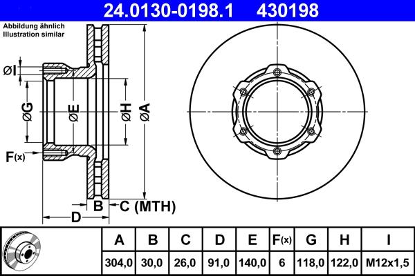 ATE 24.0130-0198.1 - Disque de frein cwaw.fr