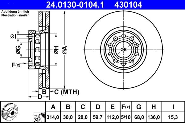 ATE 24.0130-0104.1 - Disque de frein cwaw.fr