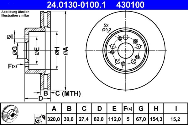 ATE 24.0130-0100.1 - Disque de frein cwaw.fr