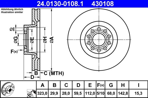 ATE 24.0130-0108.1 - Disque de frein cwaw.fr