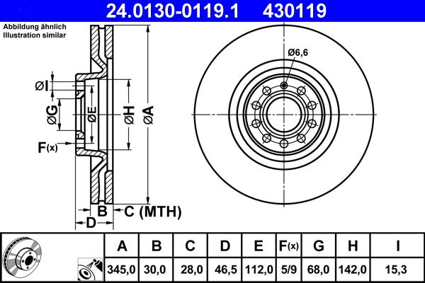 ATE 24.0130-0119.1 - Disque de frein cwaw.fr