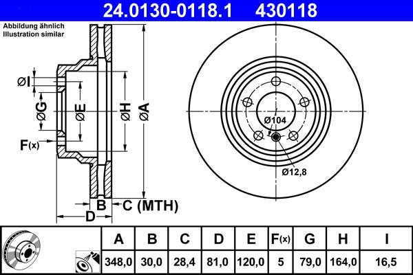 ATE 24.0130-0118.1 - Disque de frein cwaw.fr