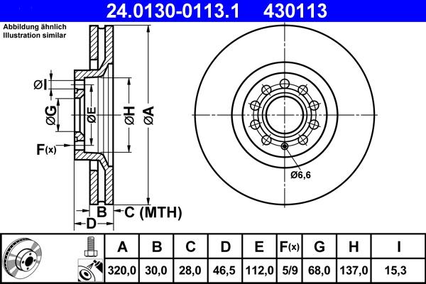 ATE 24.0130-0113.1 - Disque de frein cwaw.fr