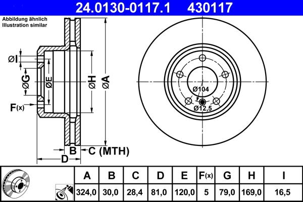 ATE 24.0130-0117.1 - Disque de frein cwaw.fr