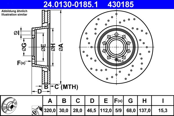 ATE 24.0130-0185.1 - Disque de frein cwaw.fr