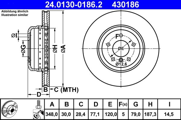 ATE 24.0130-0186.2 - Disque de frein cwaw.fr