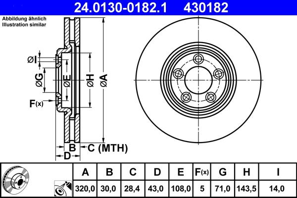 ATE 24.0130-0182.1 - Disque de frein cwaw.fr