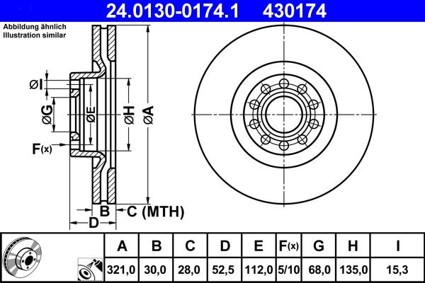 ATE 24.0130-0174.1 - Disque de frein cwaw.fr