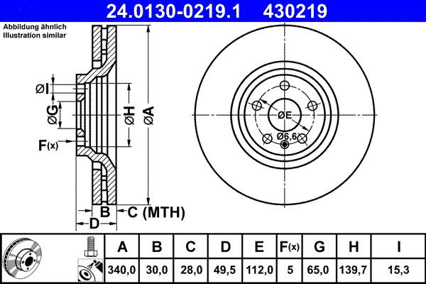 ATE 24.0130-0219.1 - Disque de frein cwaw.fr