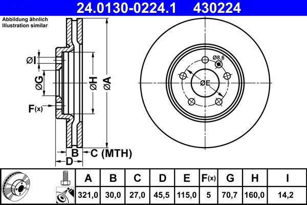 ATE 24.0130-0224.1 - Disque de frein cwaw.fr