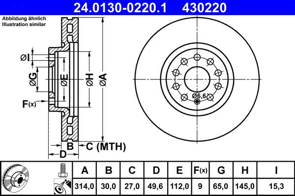 ATE 24.0130-0220.1 - Disque de frein cwaw.fr