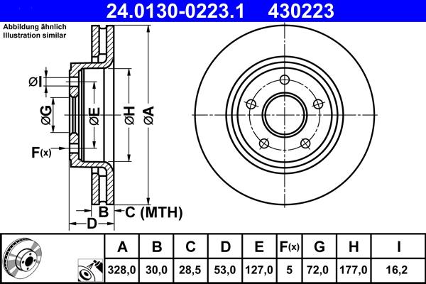 ATE 24.0130-0223.1 - Disque de frein cwaw.fr