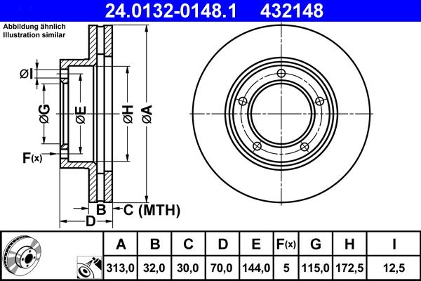 ATE 24.0132-0148.1 - Disque de frein cwaw.fr