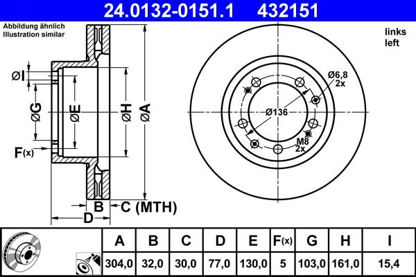 ATE 24.0132-0151.1 - Disque de frein cwaw.fr