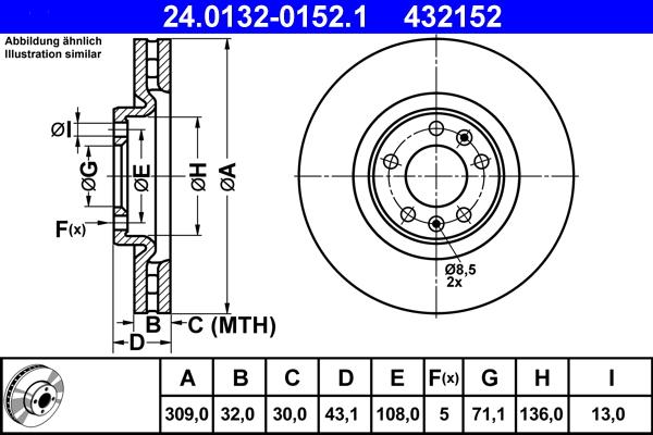 ATE 24.0132-0152.1 - Disque de frein cwaw.fr