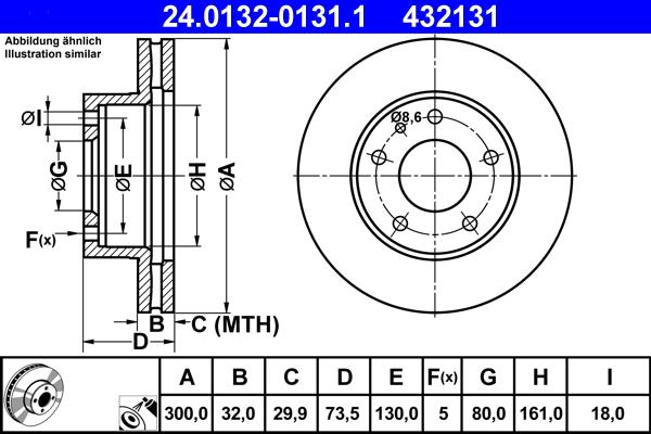 ATE 24.0132-0131.1 - Disque de frein cwaw.fr