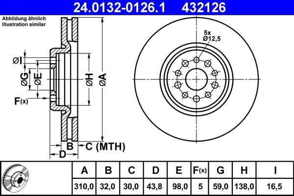 ATE 24.0132-0126.1 - Disque de frein cwaw.fr