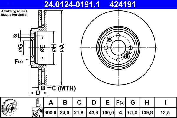 ATE 24.0124-0191.1 - Disque de frein cwaw.fr