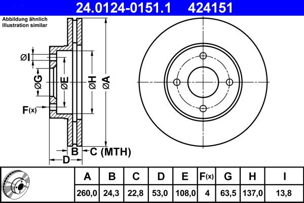 ATE 24.0124-0151.1 - Disque de frein cwaw.fr