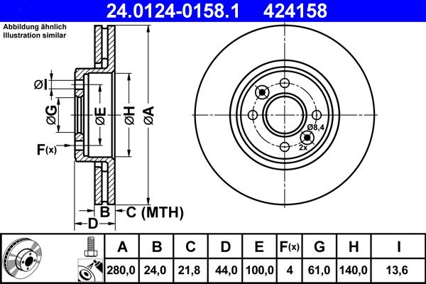 ATE 24.0124-0158.1 - Disque de frein cwaw.fr