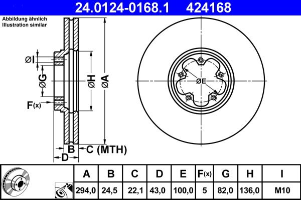 ATE 24.0124-0168.1 - Disque de frein cwaw.fr