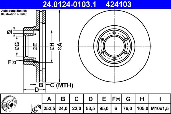 ATE 24.0124-0103.1 - Disque de frein cwaw.fr