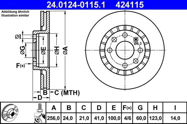 ATE 24.0124-0115.1 - Disque de frein cwaw.fr