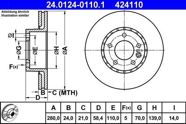 ATE 24.0124-0110.1 - Disque de frein cwaw.fr