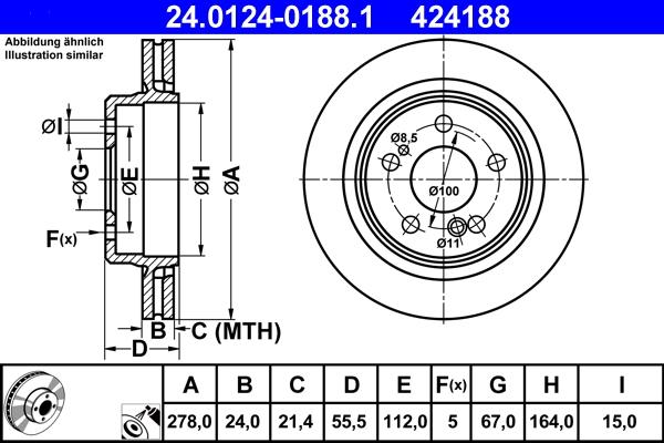 ATE 24.0124-0188.1 - Disque de frein cwaw.fr