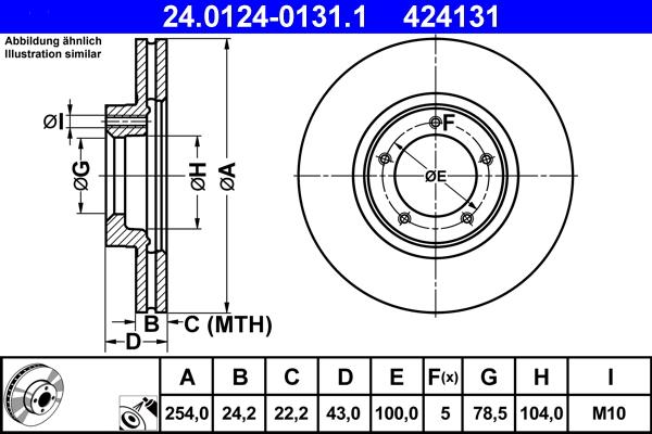 ATE 24.0124-0131.1 - Disque de frein cwaw.fr