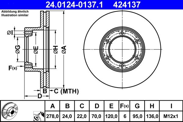 ATE 24.0124-0137.1 - Disque de frein cwaw.fr